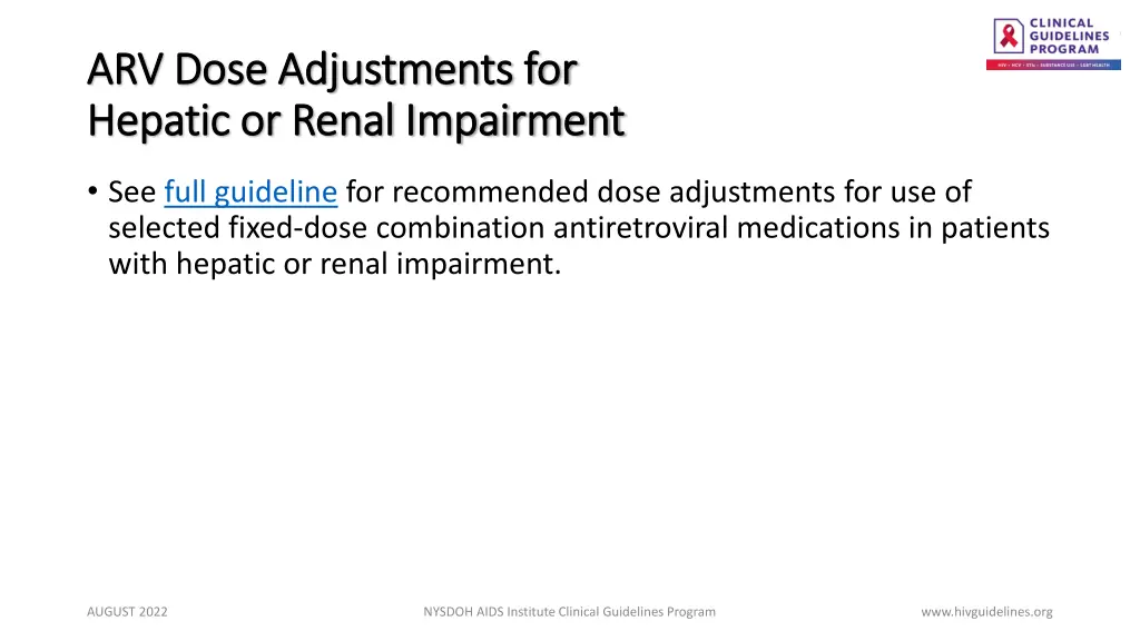 arv dose adjustments for arv dose adjustments