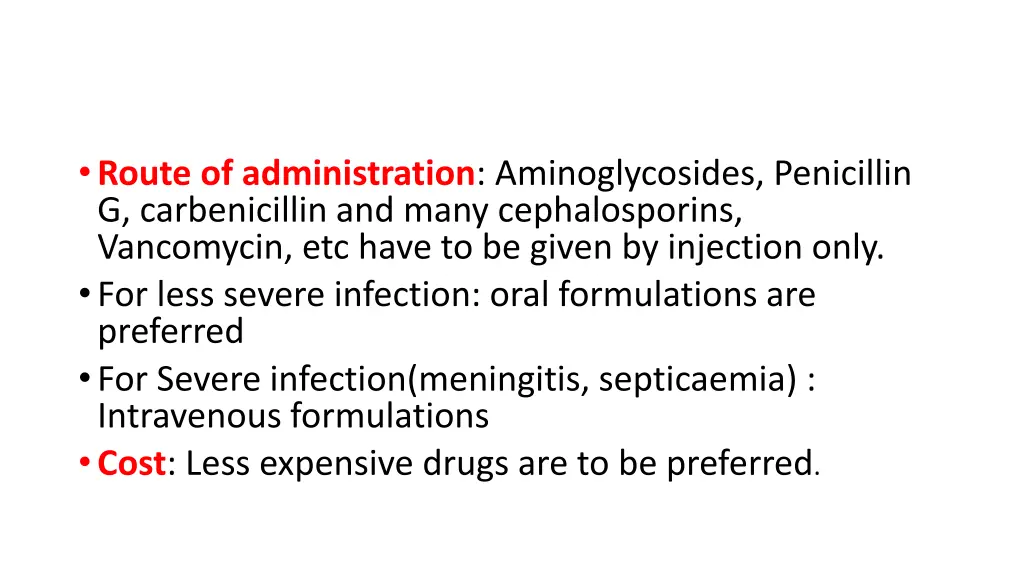 route of administration aminoglycosides