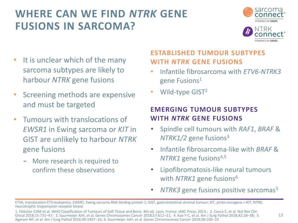 where can we find ntrk gene fusions in sarcoma