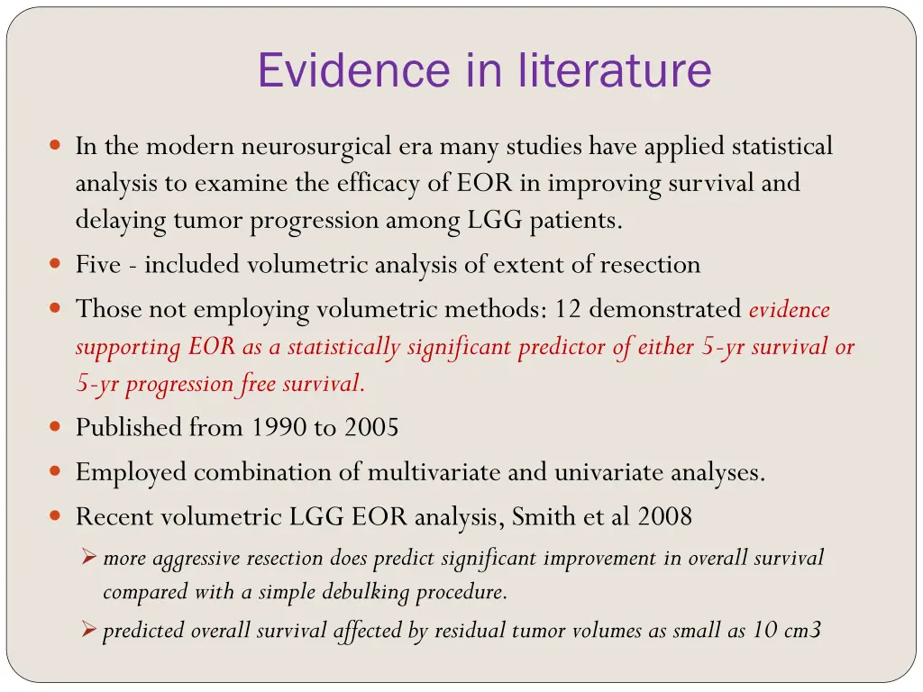evidence in literature