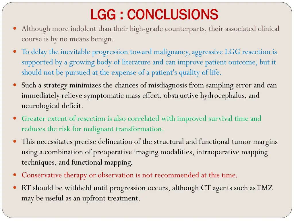 lgg conclusions lgg conclusions