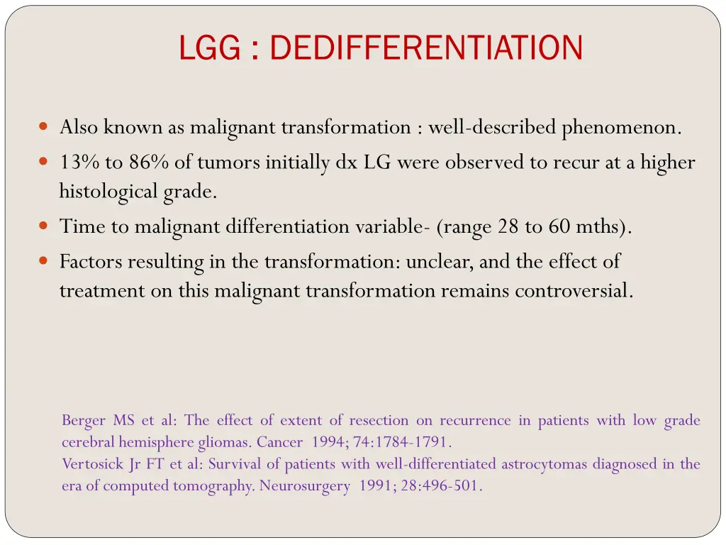 lgg dedifferentiation