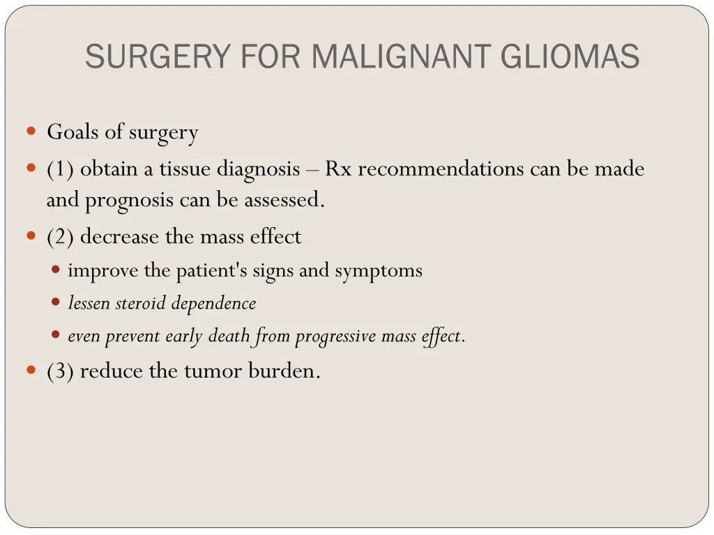 surgery for malignant gliomas