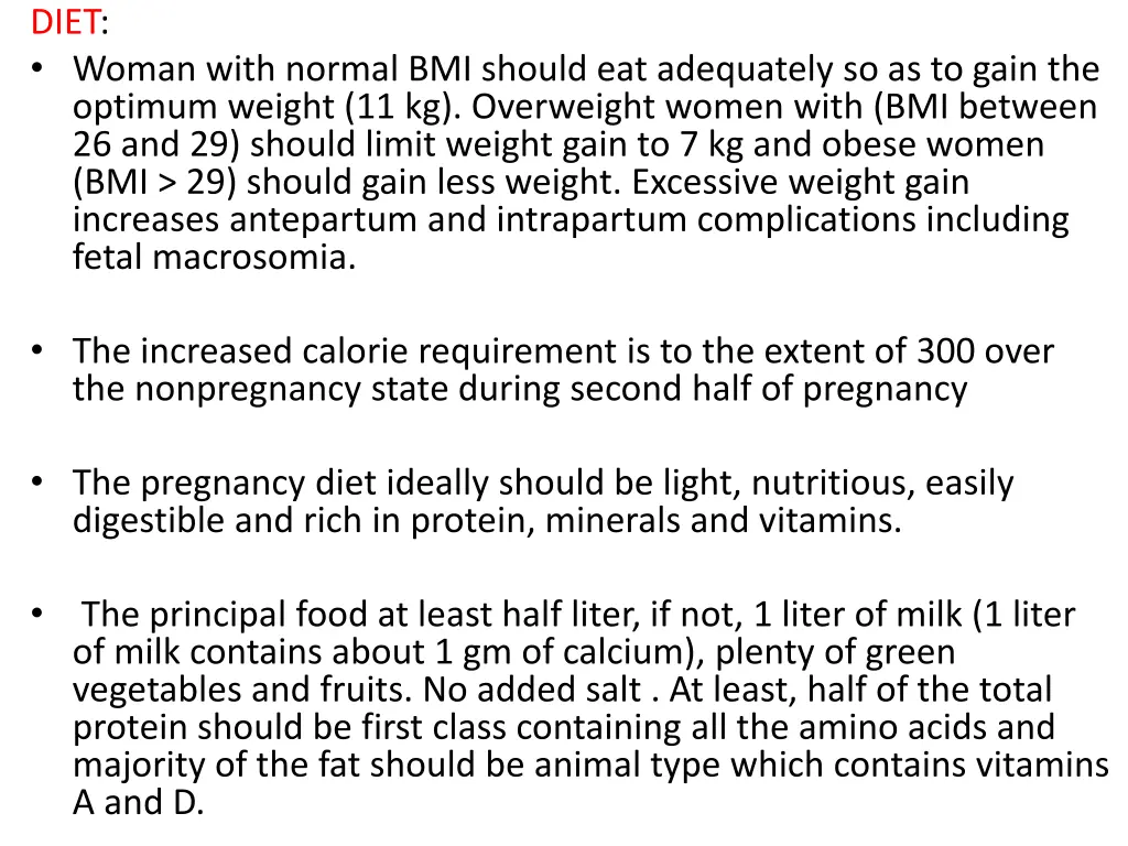 diet woman with normal bmi should eat adequately