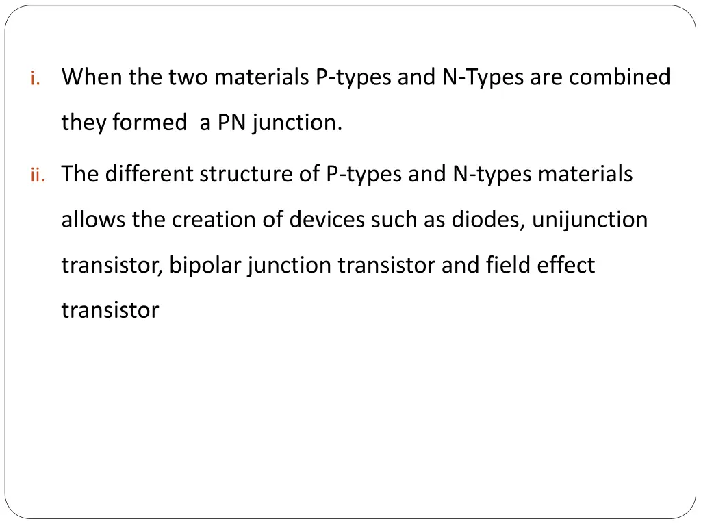 i when the two materials p types and n types