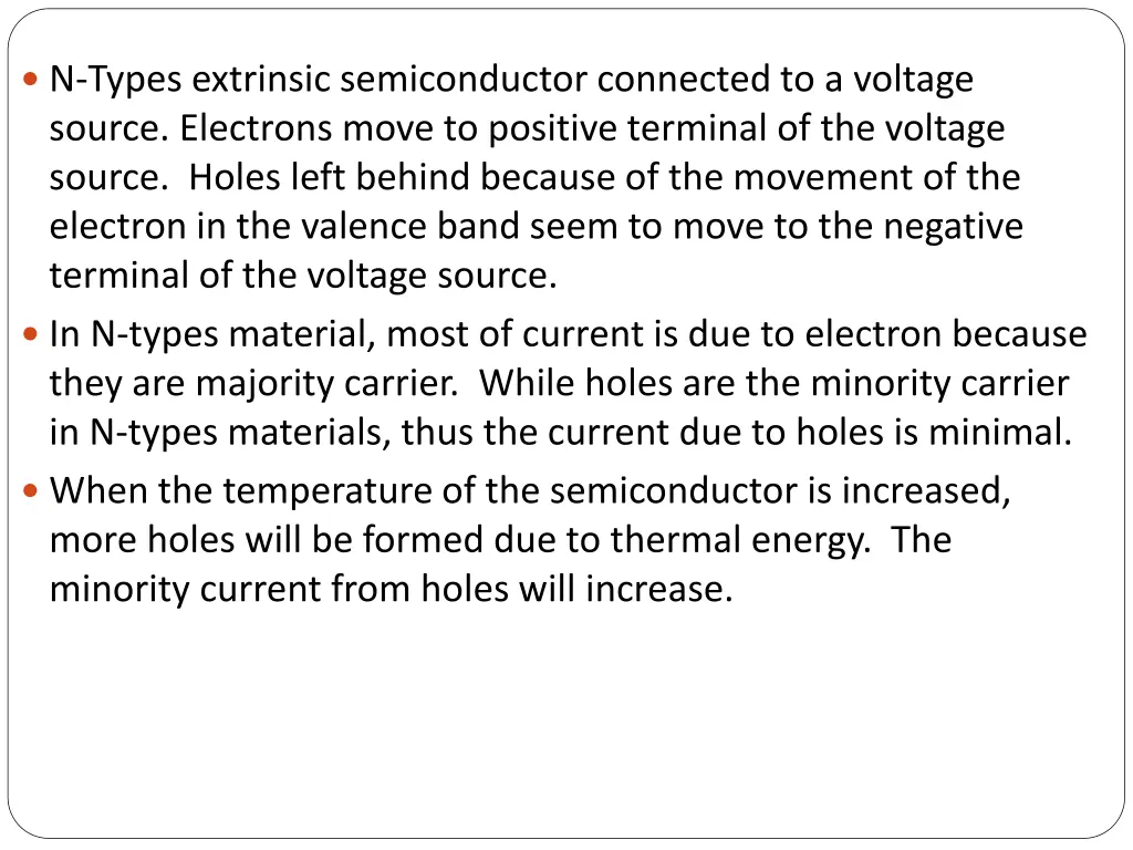 n types extrinsic semiconductor connected