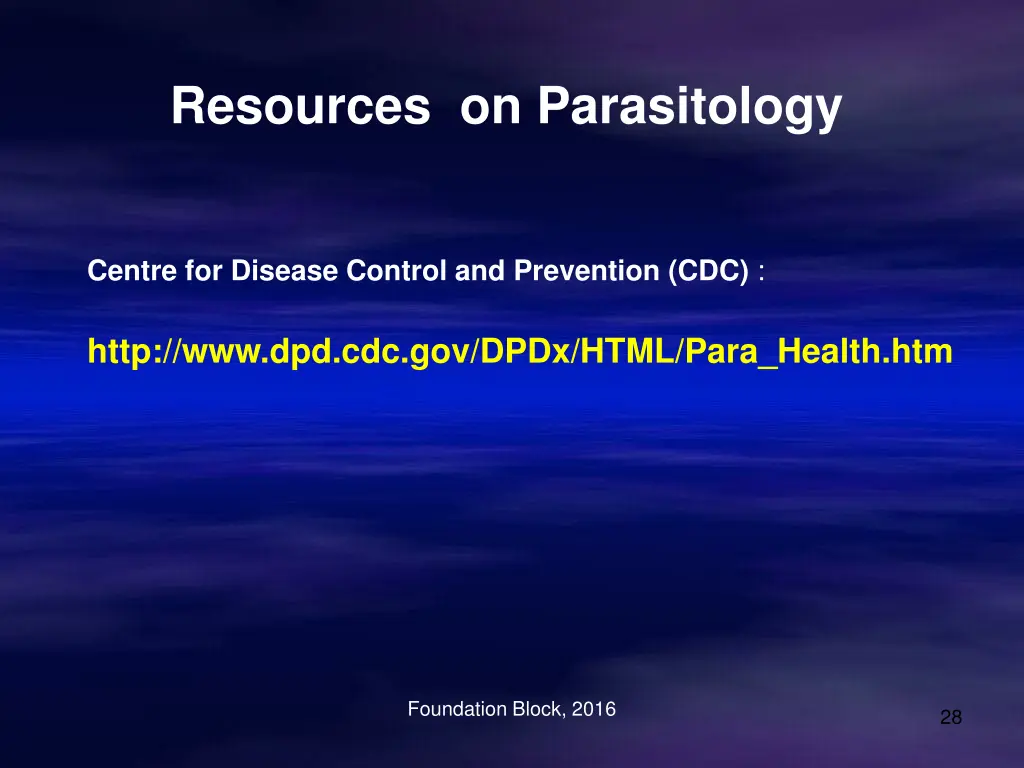 resources on parasitology 1