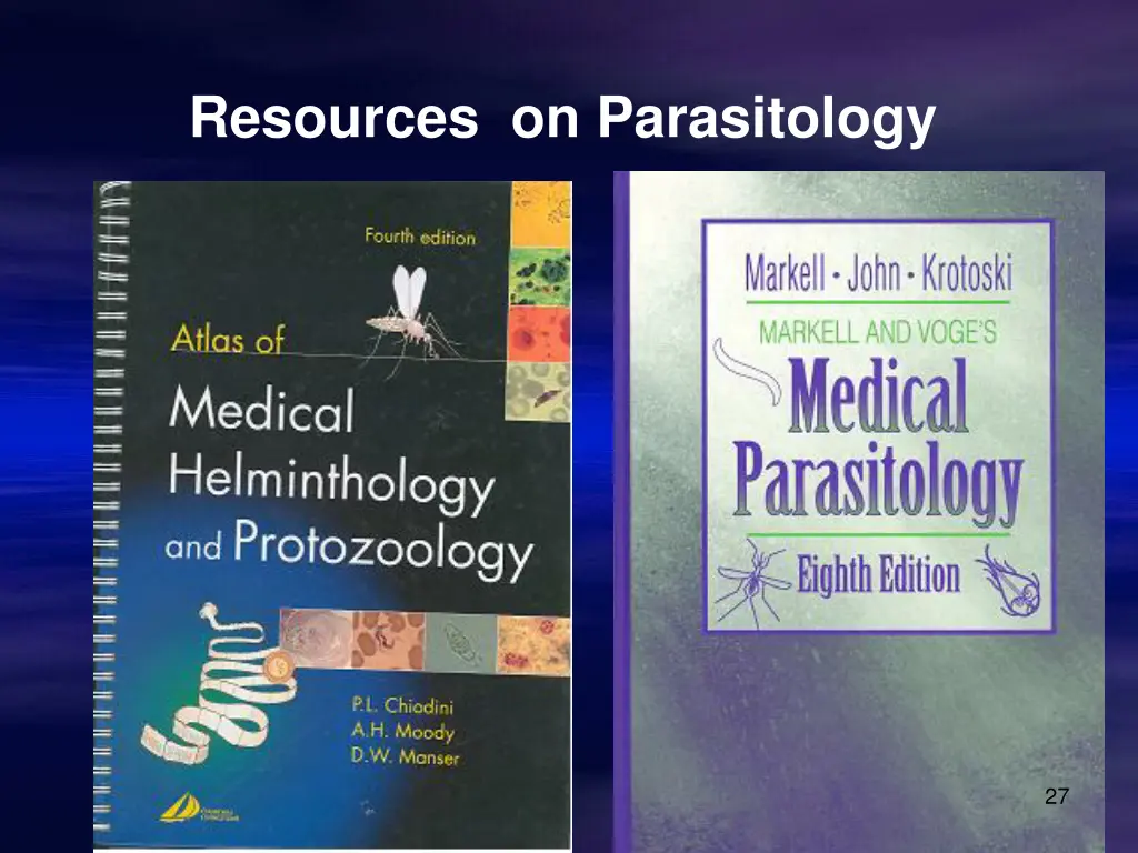 resources on parasitology