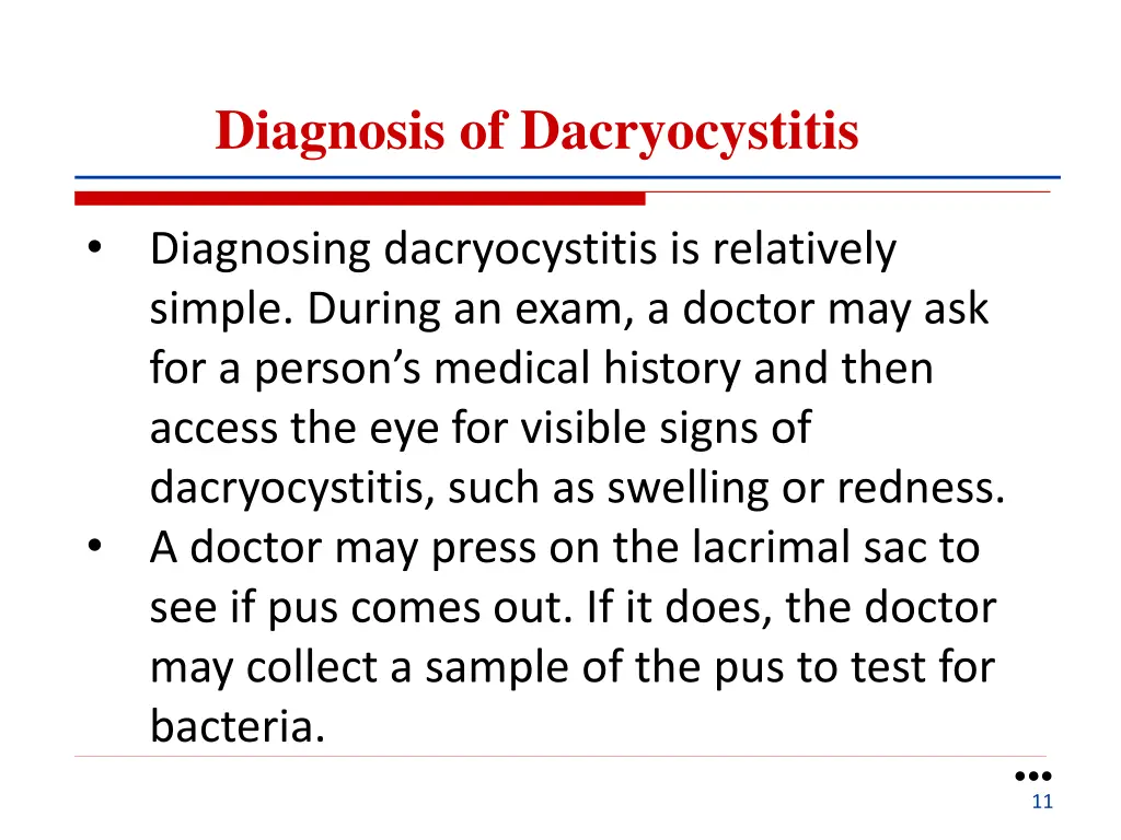 diagnosis of dacryocystitis