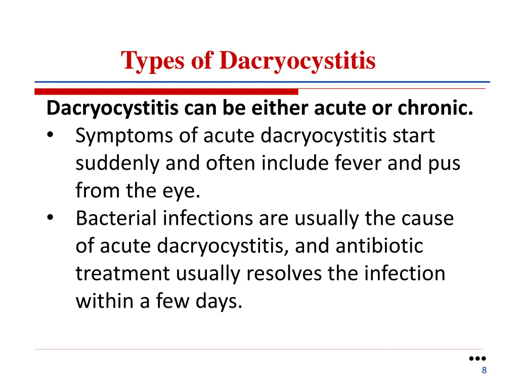 types of dacryocystitis