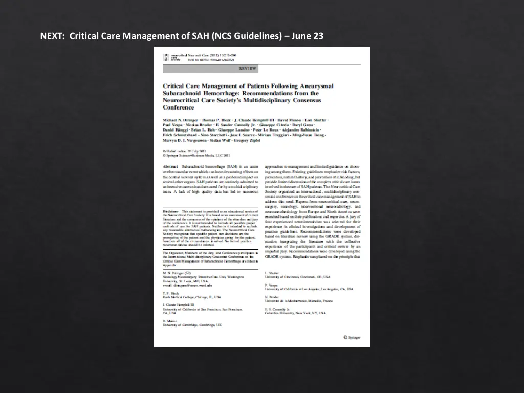 next critical care management