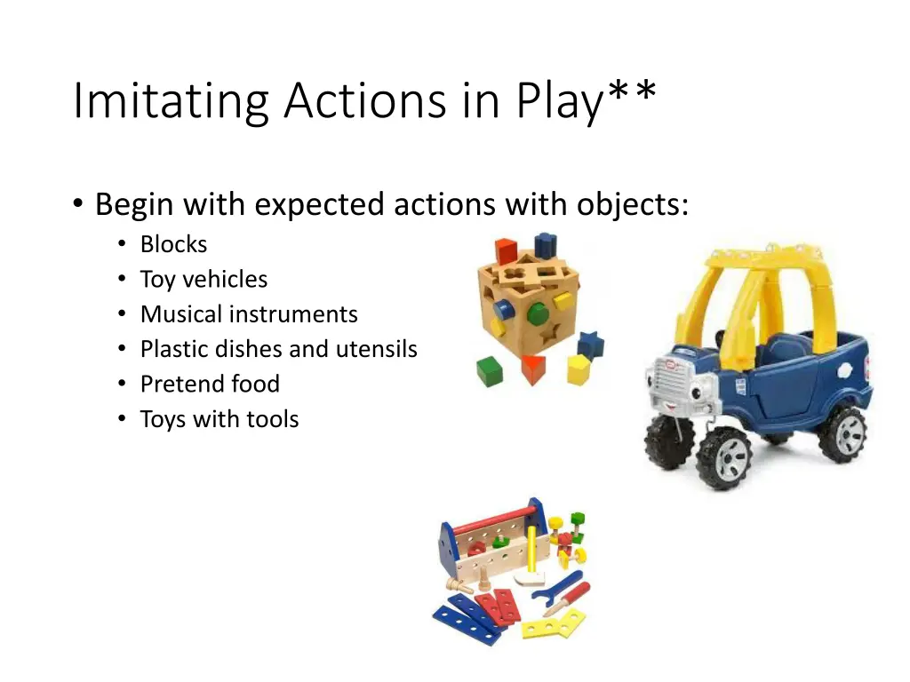 imitating actions in play