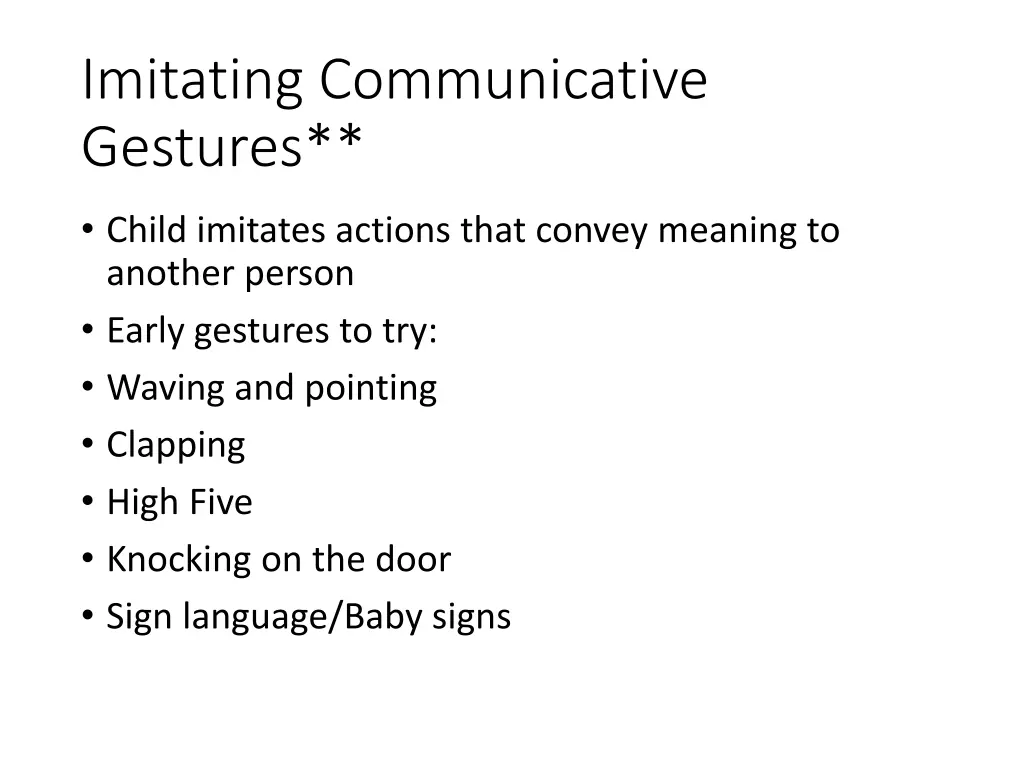 imitating communicative gestures