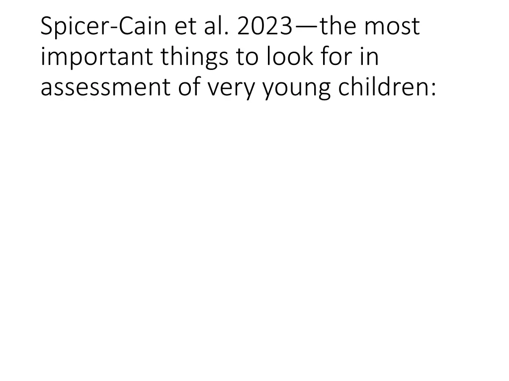 spicer cain et al 2023 the most important things