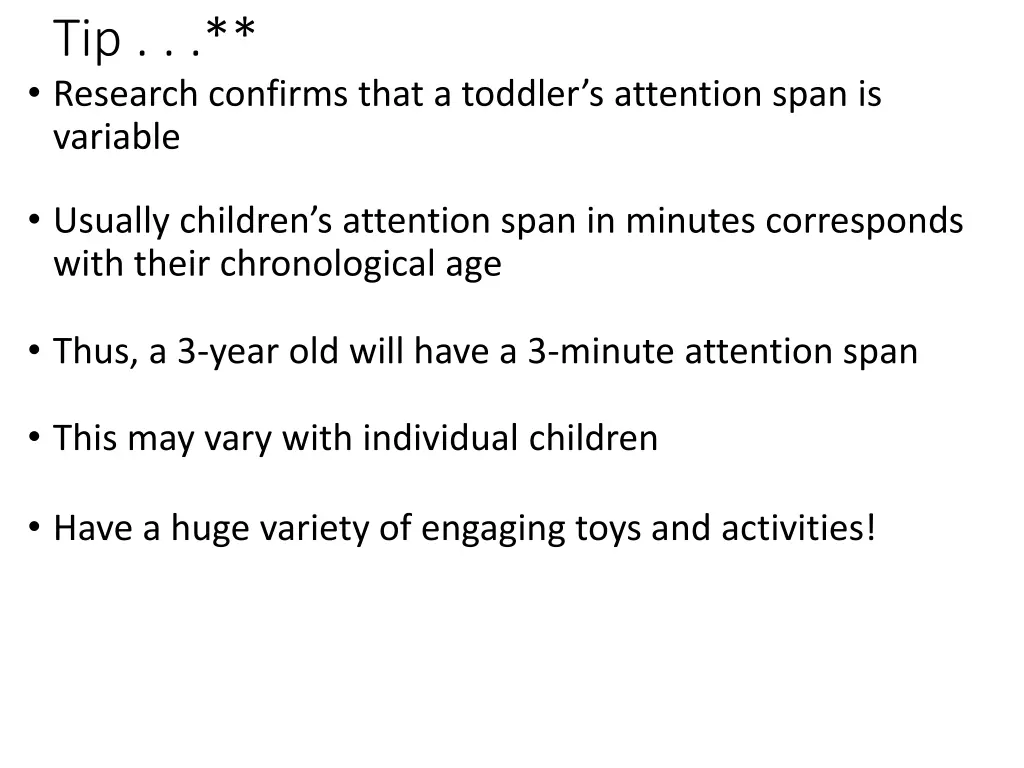 tip research confirms that a toddler s attention