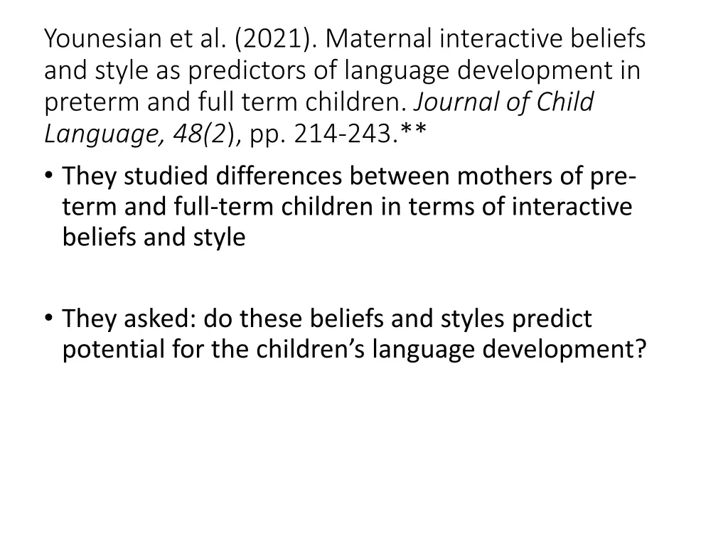 younesian et al 2021 maternal interactive beliefs