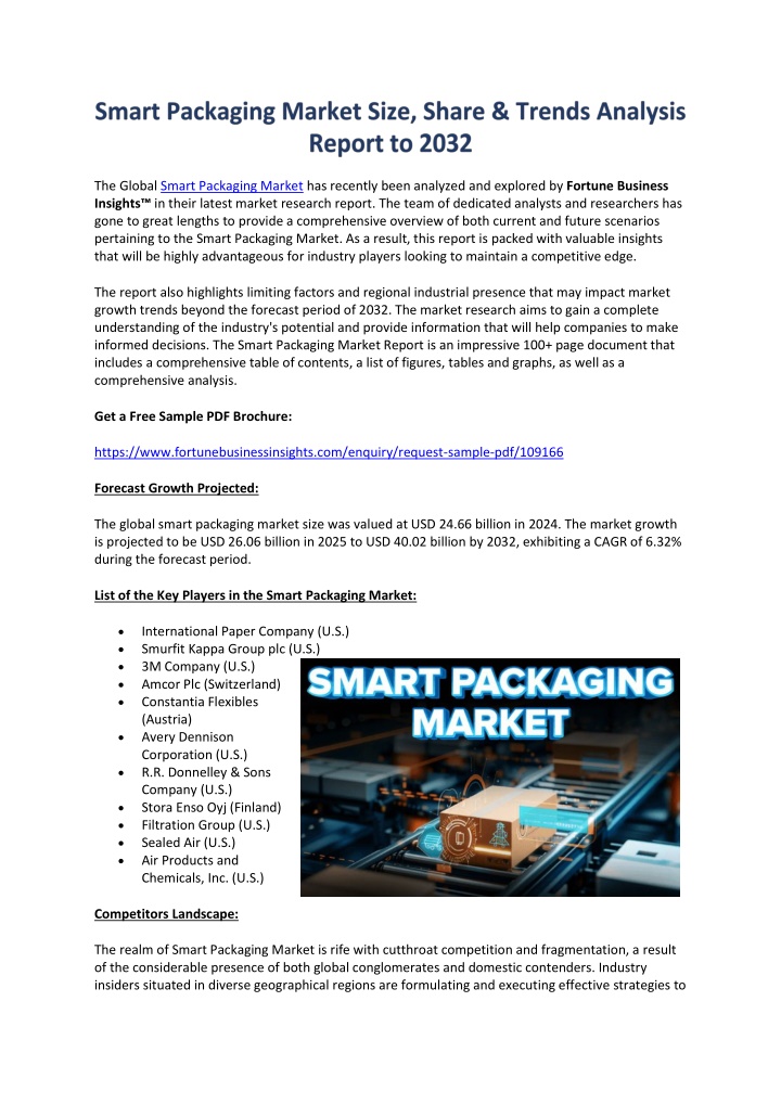 the global smart packaging market has recently