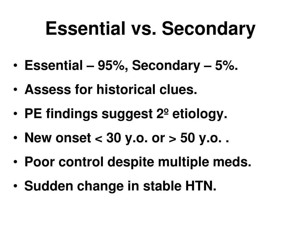 essential vs secondary