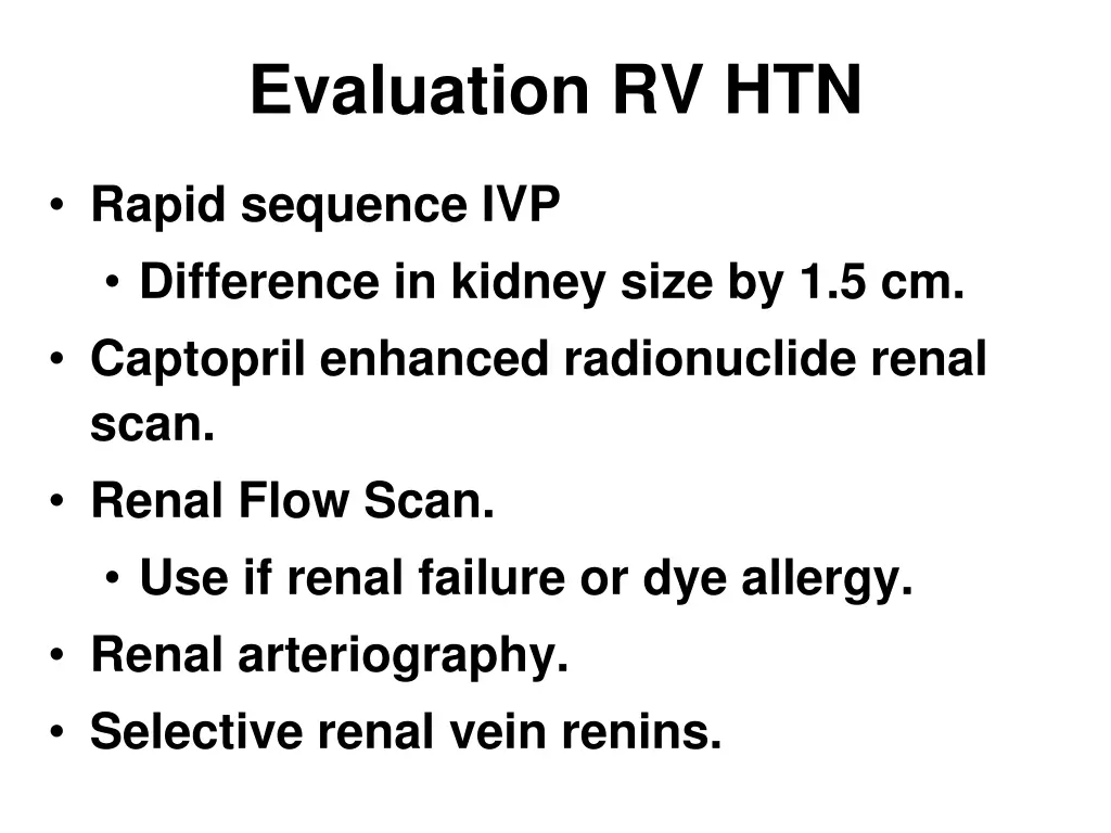 evaluation rv htn