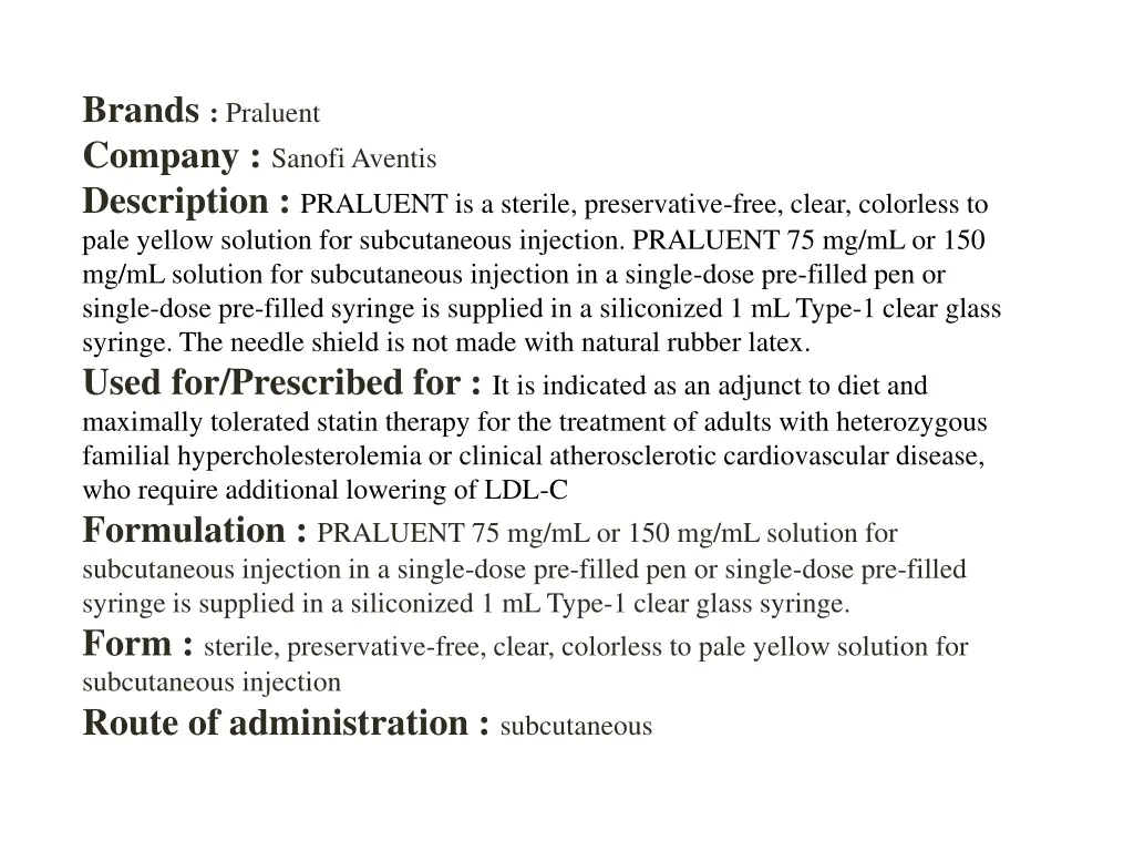 brands praluent company sanofi aventis