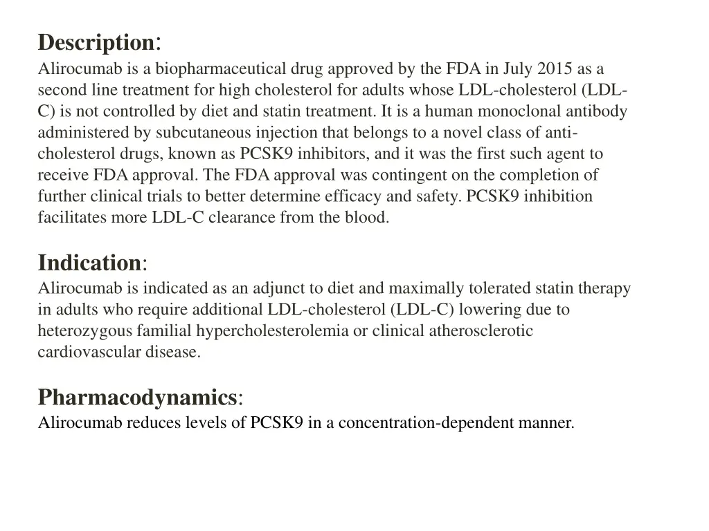 description alirocumab is a biopharmaceutical