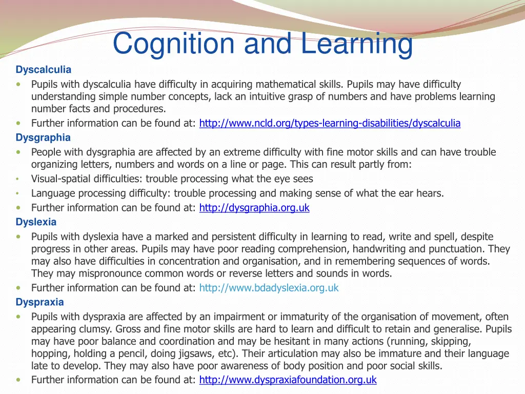 cognition and learning