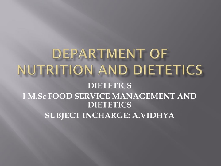 dietetics