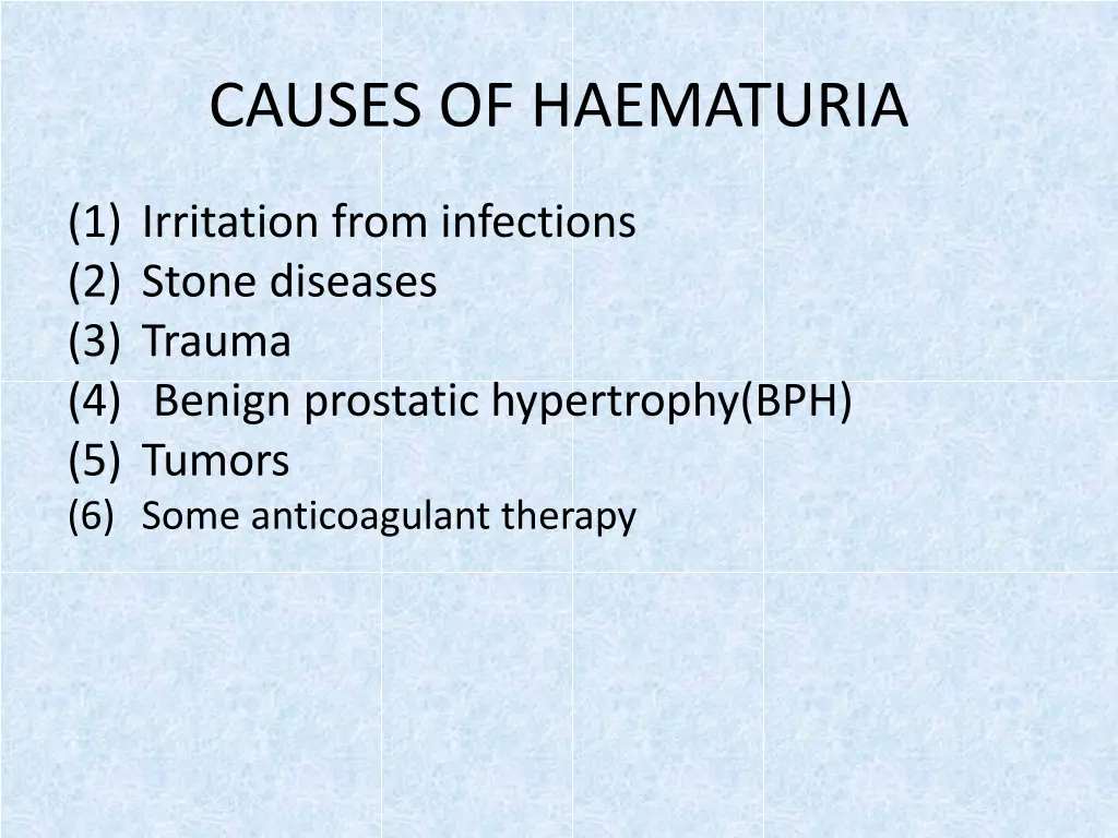 causes of haematuria