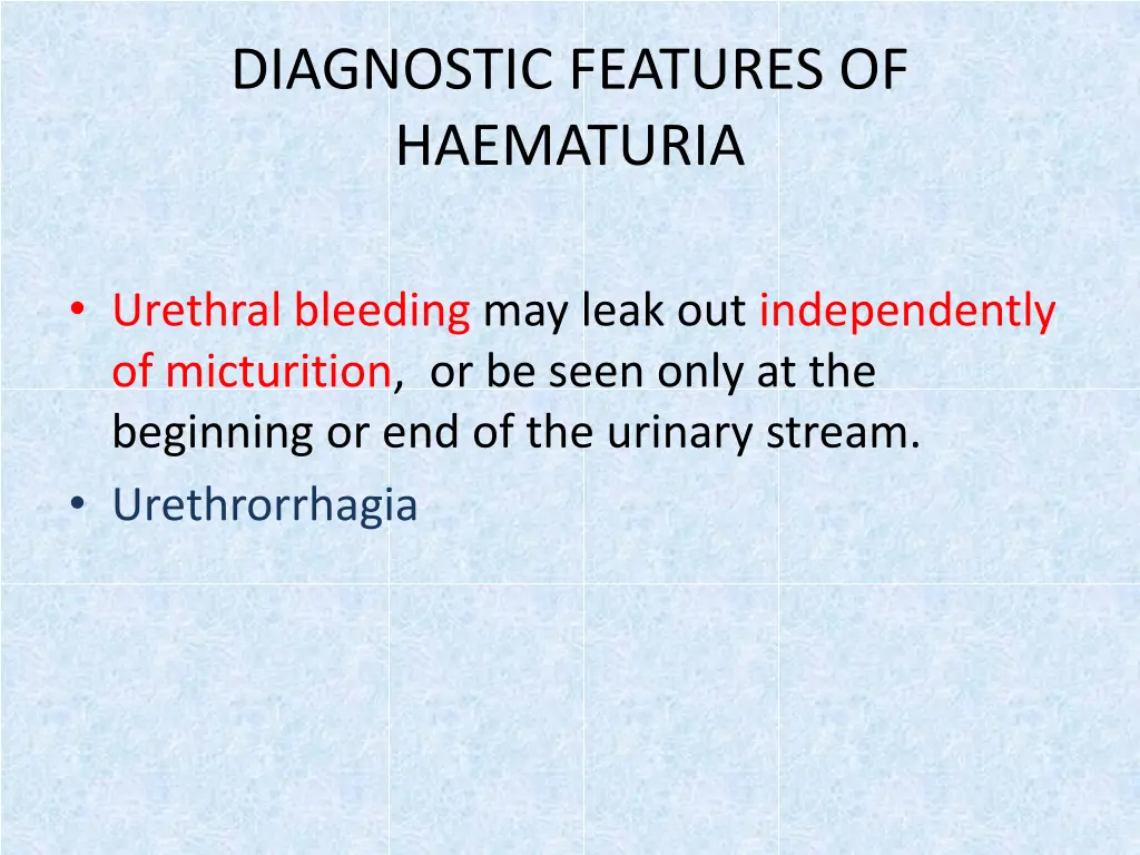 diagnostic features of haematuria 2