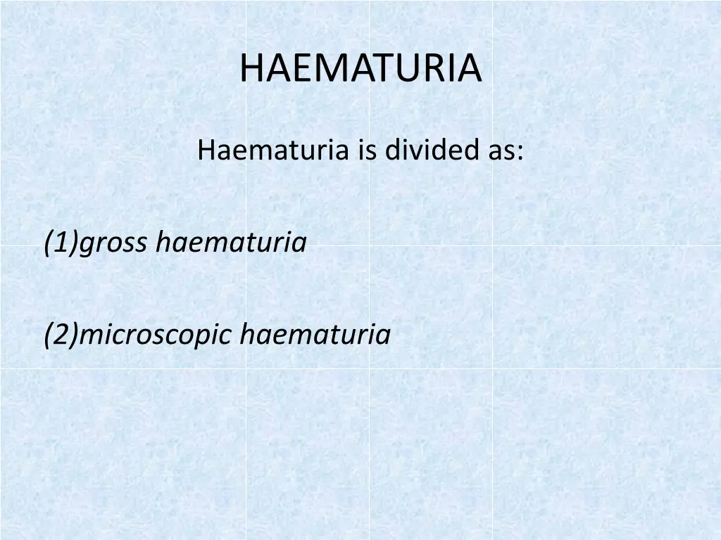haematuria