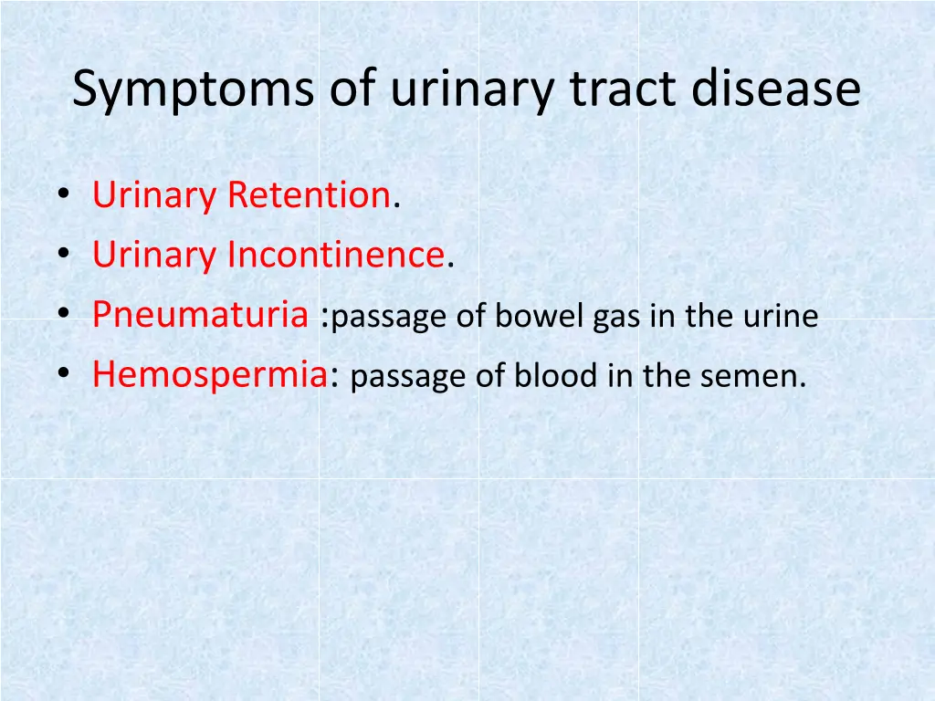 symptoms of urinary tract disease 1