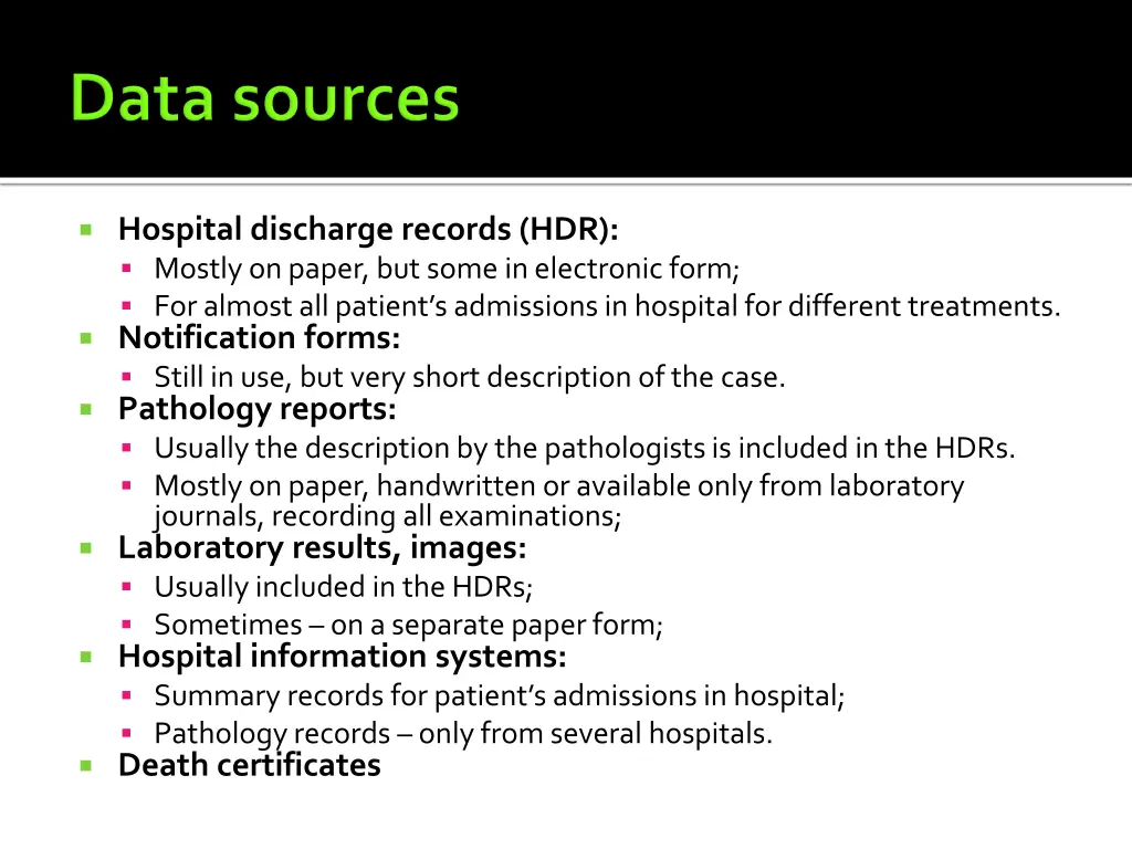 hospital discharge records hdr mostly on paper