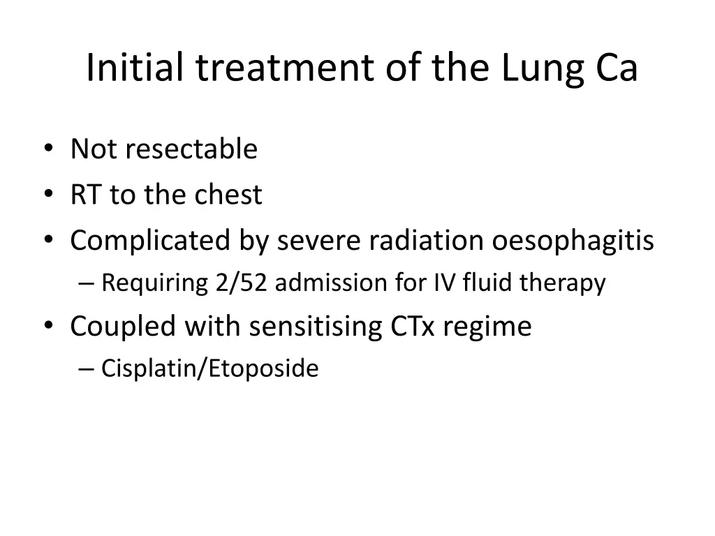 initial treatment of the lung ca