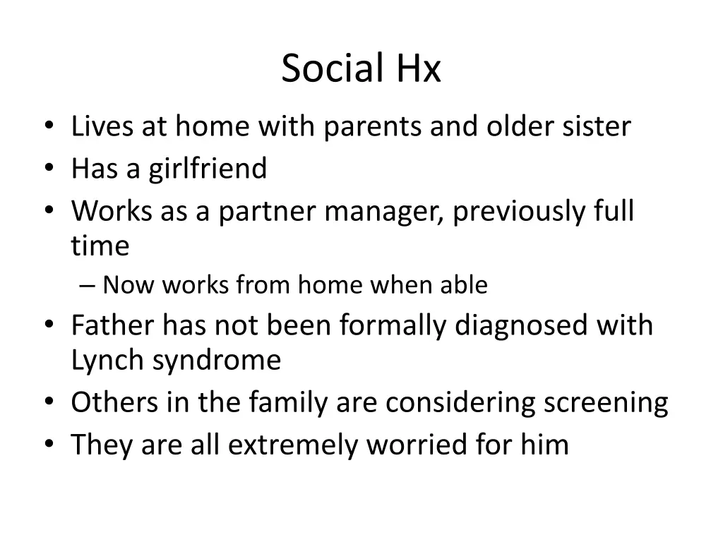 social hx