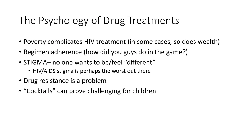 the psychology of drug treatments