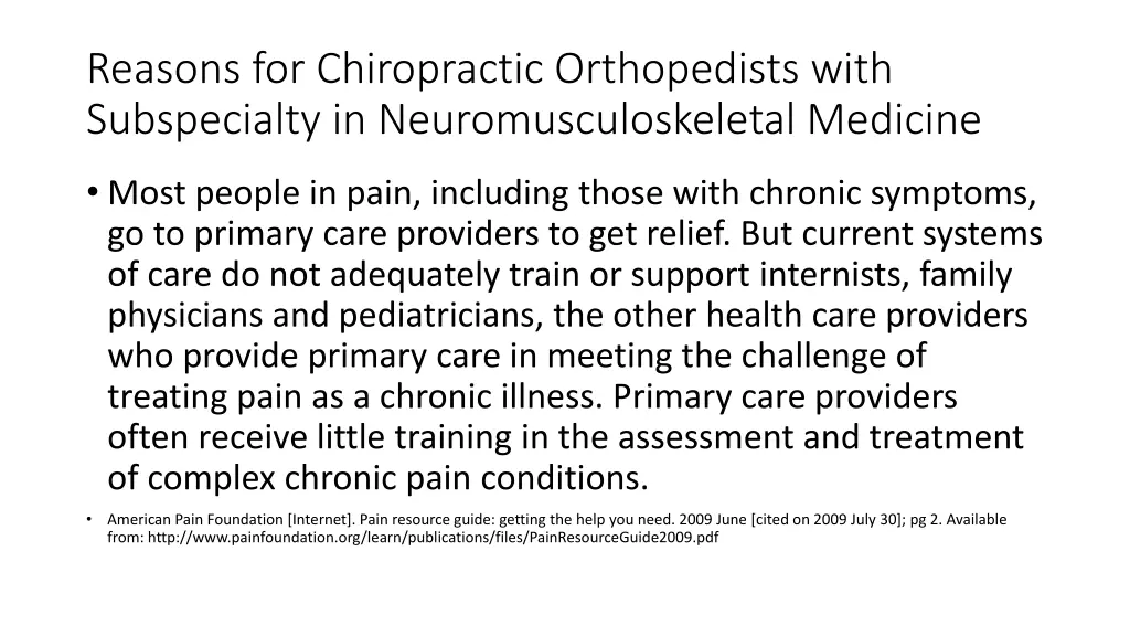 reasons for chiropractic orthopedists with