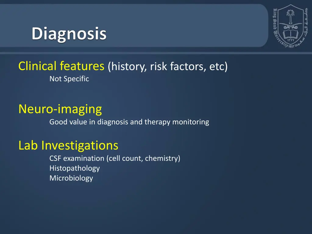 clinical features history risk factors