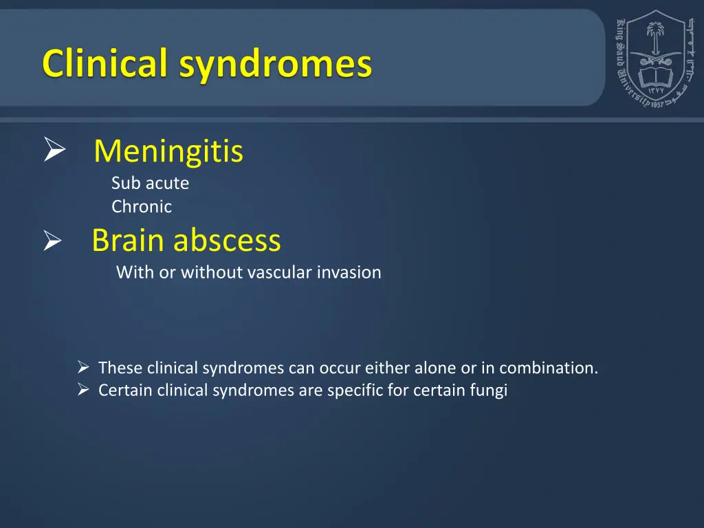 meningitis sub acute chronic brain abscess with