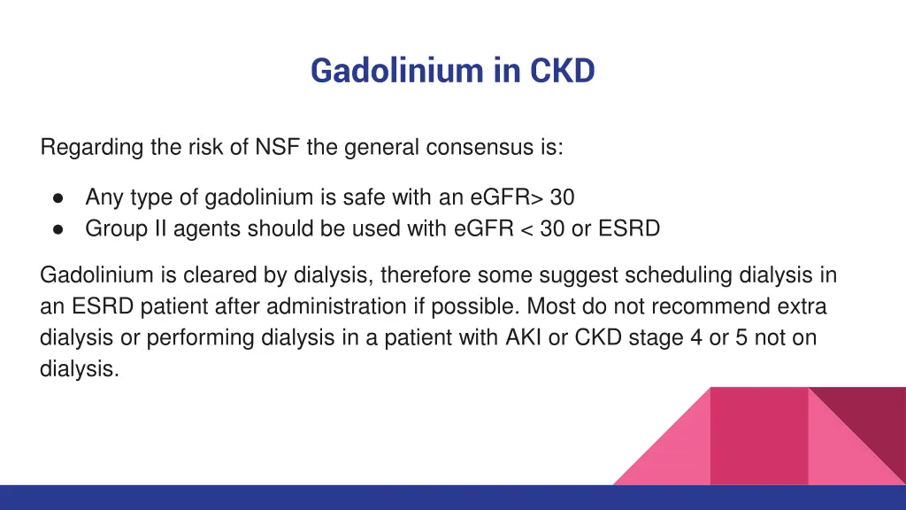 gadolinium in ckd