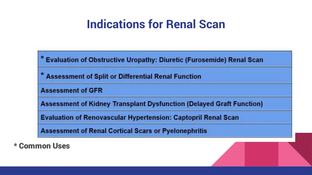 indications for renal scan