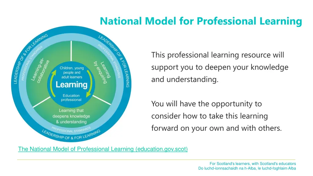 national model for professional learning