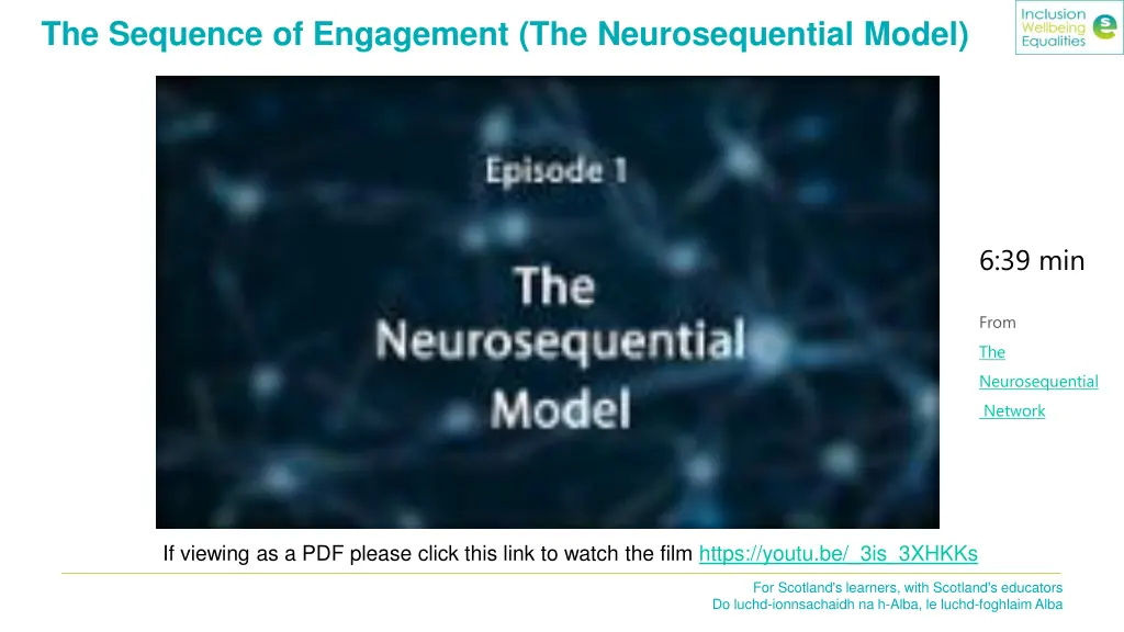 the sequence of engagement the neurosequential