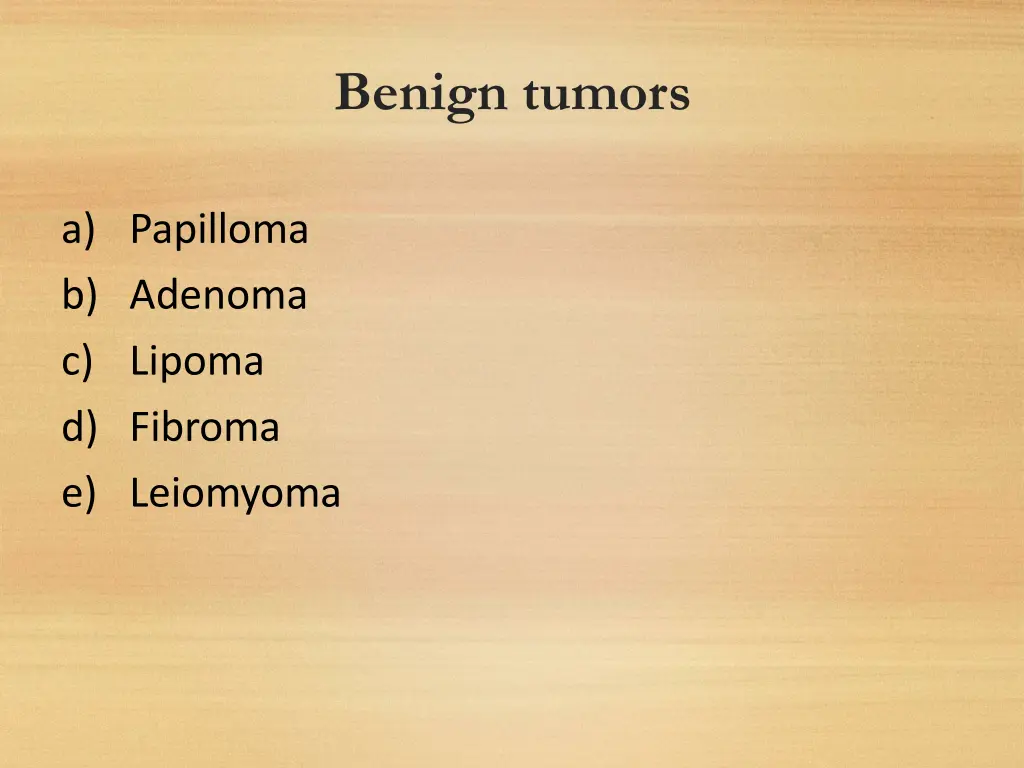benign tumors