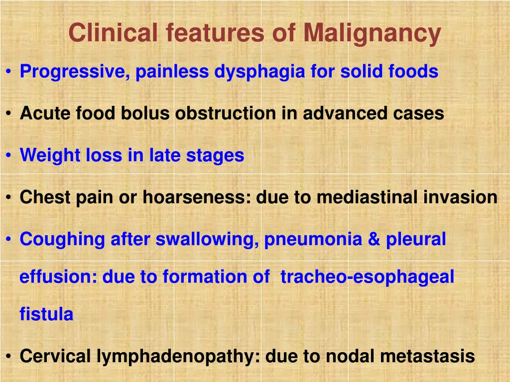 clinical features of malignancy