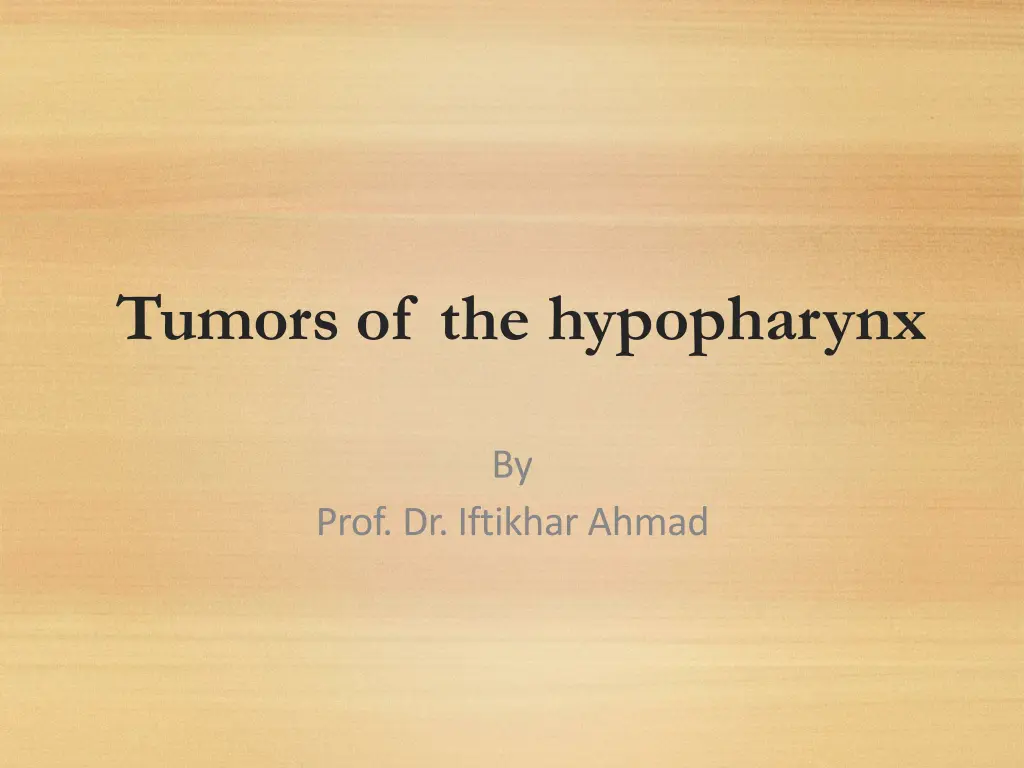 tumors of the hypopharynx