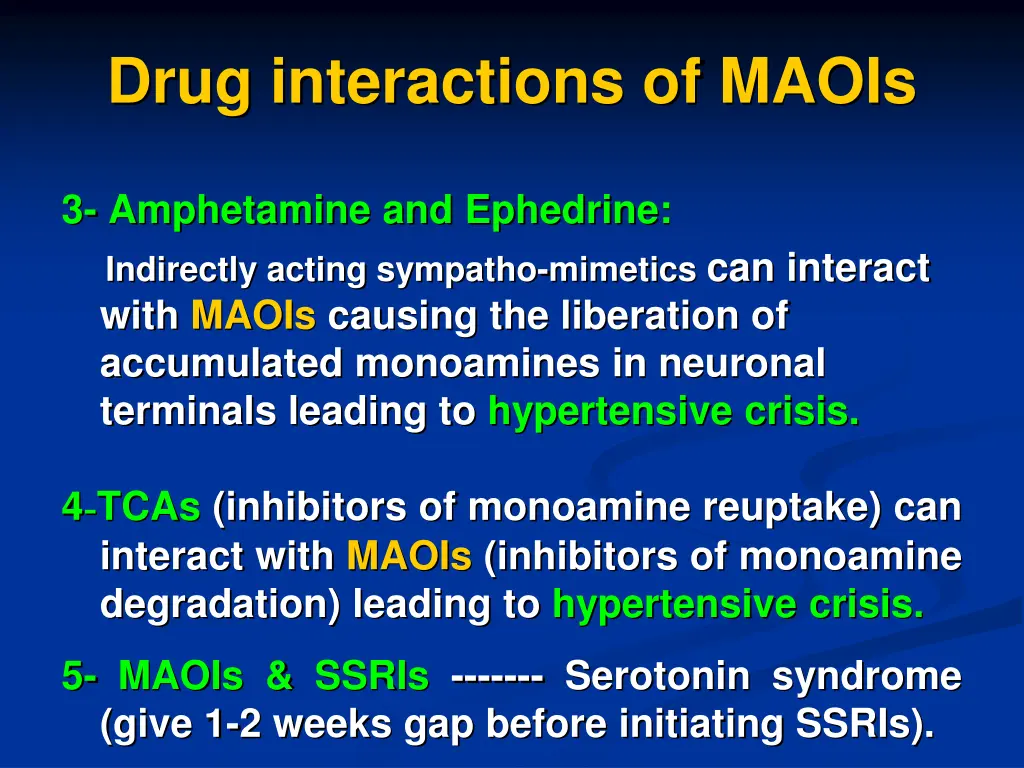 drug interactions of maois 1
