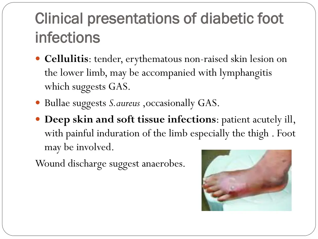 clinical presentations of diabetic foot clinical