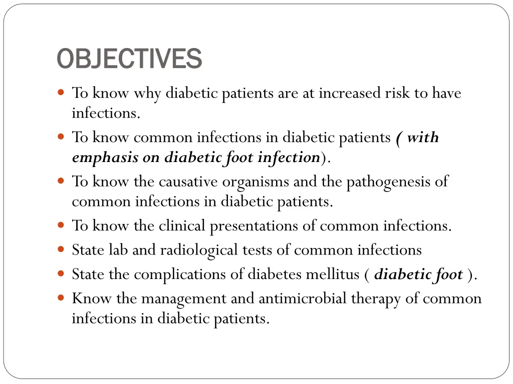 objectives objectives