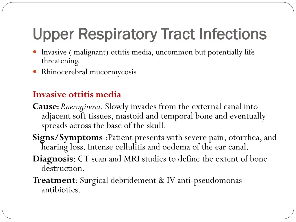 upper respiratory tract infections upper