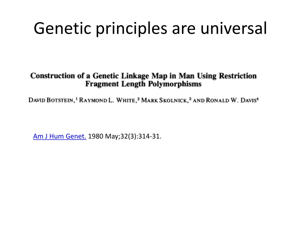 genetic principles are universal